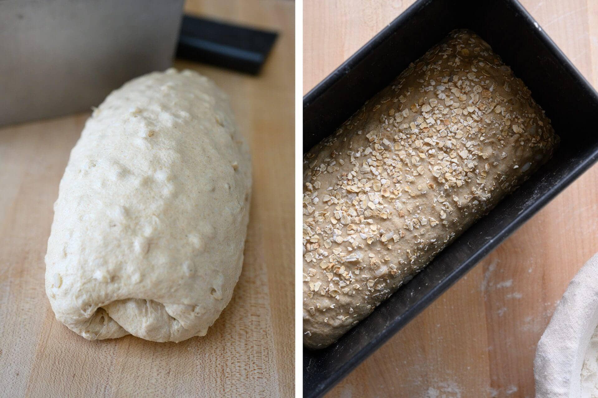 Shaped pan loaf.